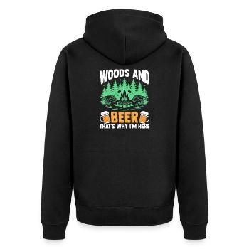 Hiking Mountain Trail Backpacking Outdoors Wildern - Unisex Premium Bio Zip Hoodie - Schwarz - Hinten - Nico (187cm)