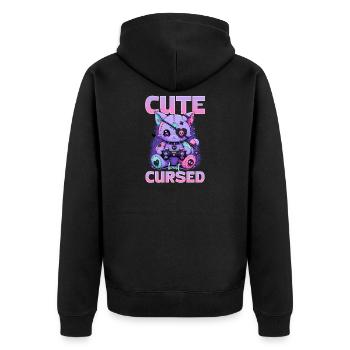 Pastel Goth Soft Goth Gaming Gamer - Unisex Premium Organic Zip Hoodie - black - Back - Nico (187cm)