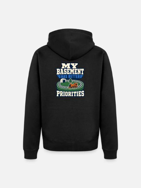 Model railway layout, - Unisex Premium Organic Zip Hoodie - black