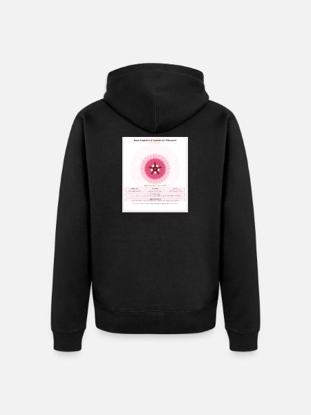 Rosace Fibonacci Rose Délicate - Veste à capuche bio Premium Unisexe - noir