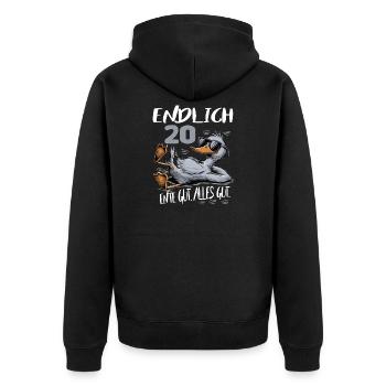 Geburtstag Ente Gut Alles Gut 20 Jahre Comic - Unisex Premium Bio Zip Hoodie - Schwarz - Hinten - Nico (187cm)