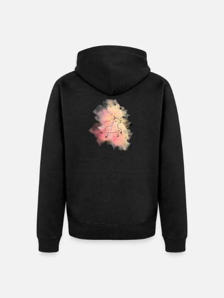 Pastellunicorn Sternenstaub - Unisex Premium Bio Zip Hoodie - Schwarz