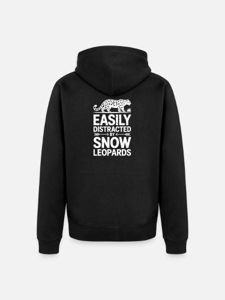 Schneeleopard Sprüche Süßes Schneeleopard Geschenk - Unisex Premium Bio Zip Hoodie - Schwarz
