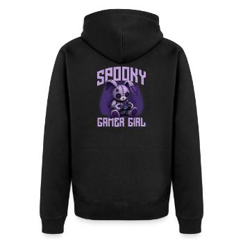 Pastel Goth Soft Goth Gaming Gamer - Unisex Premium Bio Zip Hoodie - Schwarz - Hinten - Nico (187cm)