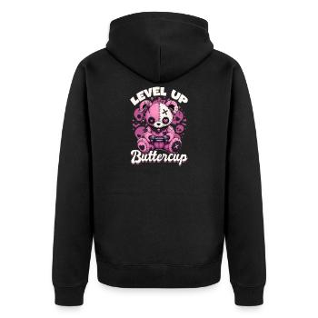 Pastel Goth Soft Goth Gaming Gamer - Unisex Premium Bio Zip Hoodie - Schwarz - Hinten - Nico (187cm)