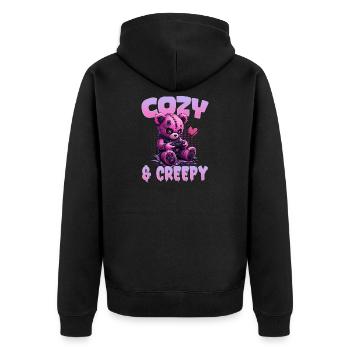 Pastel Goth Soft Goth Gaming Gamer - Unisex Premium Bio Zip Hoodie - Schwarz - Hinten - Nico (187cm)