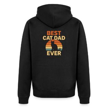 Meilleur Papa de Chat - Veste à capuche bio Premium Unisexe - noir - Dos - Nico (187cm)