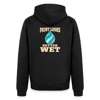 Garage Detailer Auto Detaillierung Auto Detailer - Unisex Premium Bio Zip Hoodie - Schwarz - Hinten - Nico (187cm)