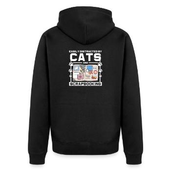 Chats et scrapbooking - Veste à capuche bio Premium Unisexe - noir - Dos - Nico (187cm)