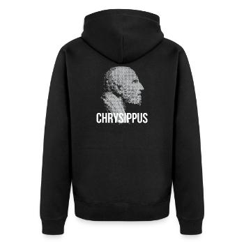 Chrysippus Bust Silhouette - Unisex Premium Organic Zip Hoodie - black - Back - Nico (187cm)