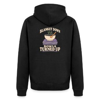 Klangbad Klangheilung Klangschale Geschenk - Unisex Premium Bio Zip Hoodie - Schwarz - Hinten - Nico (187cm)