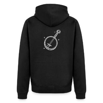 Cartoon Banjo - Unisex Premium Organic Zip Hoodie - black - Back - Nico (187cm)