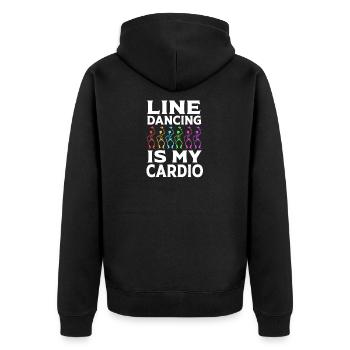 Line Dance - Unisex Premium Organic Zip Hoodie - black - Back - Nico (187cm)