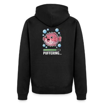 Expressions du poisson-globe : Cadeau amusant du poisson-globe - Veste à capuche bio Premium Unisexe - noir - Dos - Nico (187cm)