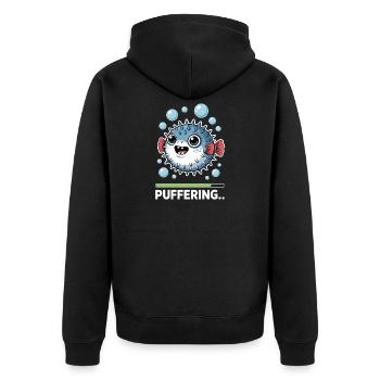 Expressions du poisson-globe : Cadeau amusant du poisson-globe - Veste à capuche bio Premium Unisexe - noir - Dos - Nico (187cm)