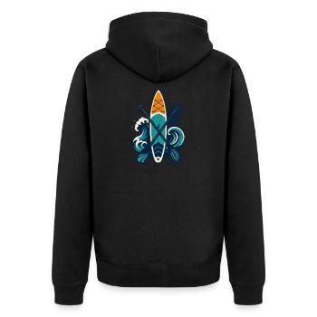 Funny SUP Paddleboard Board Stand Up paddle - Unisex Premium Organic Zip Hoodie - black - Back - Nico (187cm)