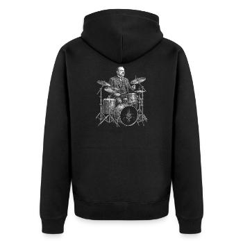 Grover Cleveland joue de la batterie - Veste à capuche bio Premium Unisexe - noir - Dos - Nico (187cm)