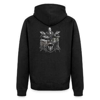 William Howard Taft plays drums - Unisex Premium Organic Zip Hoodie - black - Back - Nico (187cm)