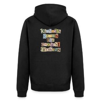 Kindness makes the coolest flowers grow - Unisex Premium Organic Zip Hoodie - black - Back - Nico (187cm)