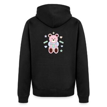 Kleiner Herzheiler - Unisex Premium Bio Zip Hoodie - Schwarz - Hinten - Nico (187cm)