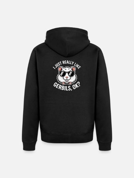 Mongolian racing rat sayings gerbil gift - Unisex Premium Organic Zip Hoodie - black