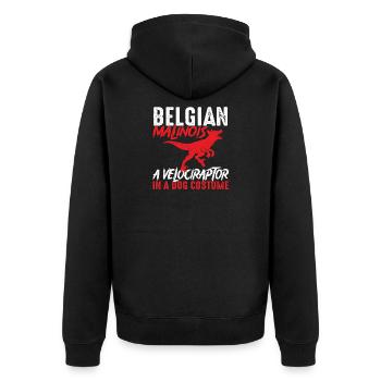 Costume de Vélociraptor Malinois Belge - Veste à capuche bio Premium Unisexe - noir - Dos - Nico (187cm)