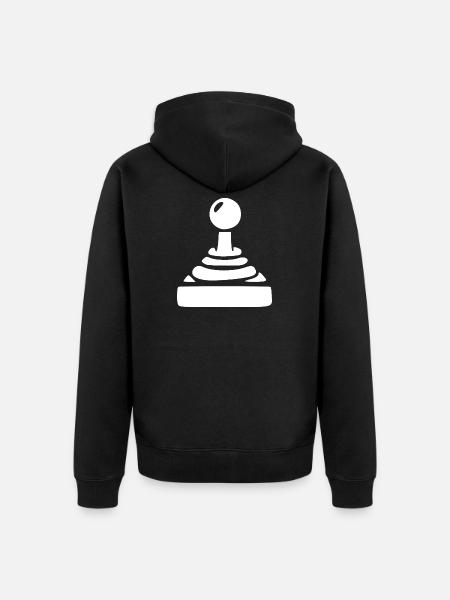 Joystick Gift Gamer Gaming Retro - Unisex Premium Organic Zip Hoodie - black
