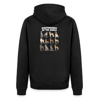 Windhund hunderassen niedliche Hunde - Unisex Premium Bio Zip Hoodie - Schwarz - Hinten - Nico (187cm)