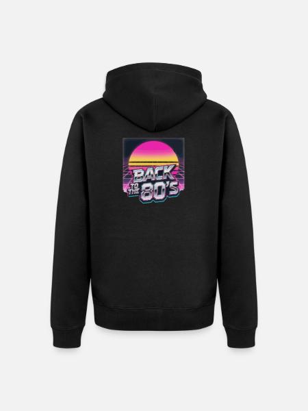 Rückkehr der 80er NeonSonne - Unisex Premium Bio Zip Hoodie - Schwarz