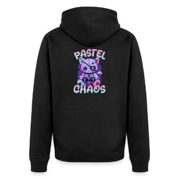 Pastel Goth Soft Goth Gaming Gamer - Unisex Premium Bio Zip Hoodie - Schwarz - Hinten - Nico (187cm)