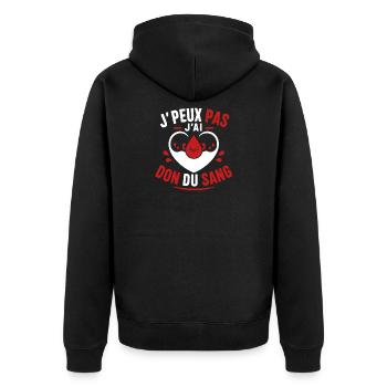 J'peux pas j'ai don du sang - Veste à capuche bio Premium Unisexe - noir - Dos - Nico (187cm)