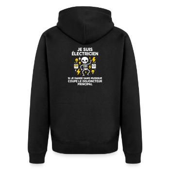 Je suis Électricien: Danse Sans Musique - Veste à capuche bio Premium Unisexe - noir - Dos - Nico (187cm)