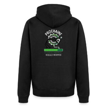 Prochaine Blague Pourrie Chargement Humour - Veste à capuche bio Premium Unisexe - noir - Dos - Nico (187cm)