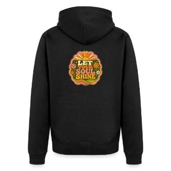 Let Your Soul Shine - Unisex Premium Organic Zip Hoodie - black - Back - Nico (187cm)