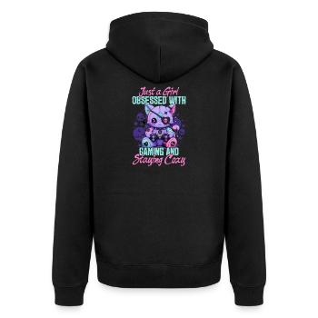Pastel Goth Soft Goth Gaming Gamer - Unisex Premium Organic Zip Hoodie - black - Back - Nico (187cm)