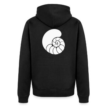 Dessin de coquillage en spirale de mer - Veste à capuche bio Premium Unisexe - noir - Dos - Nico (187cm)