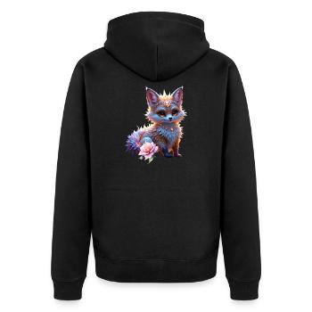 Fantasme du Renard Saphir - Veste à capuche bio Premium Unisexe - noir - Dos - Nico (187cm)
