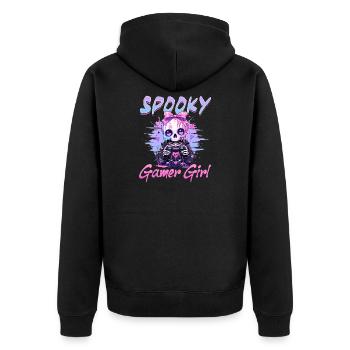 Pastel Goth Soft Goth Gaming Gamer - Unisex Premium Bio Zip Hoodie - Schwarz - Hinten - Nico (187cm)