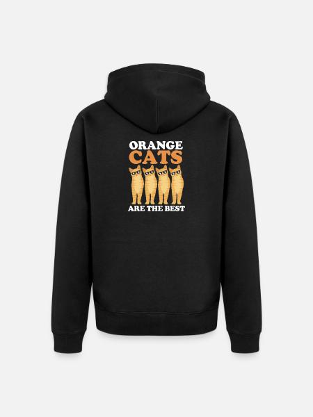 tabby cat - Unisex Premium Organic Zip Hoodie - black