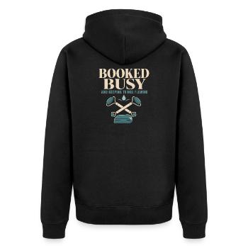 Lymphsystem Lymphdrainage Wellness Geschenk - Unisex Premium Bio Zip Hoodie - Schwarz - Hinten - Nico (187cm)