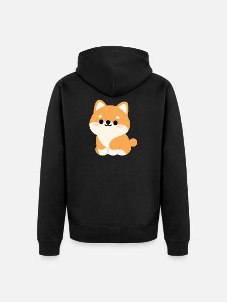 Shiba Inu - Unisex Premium Organic Zip Hoodie - black