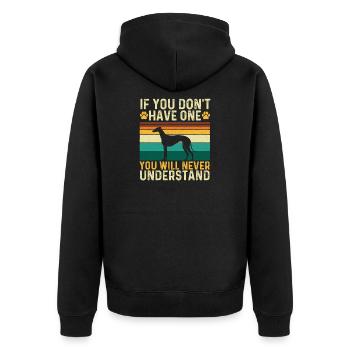 Greyhound Bond You Will Never Understand - Unisex Premium Organic Zip Hoodie - black - Back - Nico (187cm)