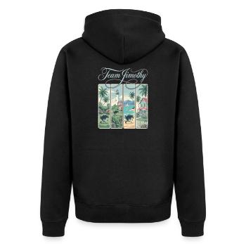 Jimothy Équipe Drôle de Raton Laveur Viral Jimothy - Veste à capuche bio Premium Unisexe - noir - Dos - Nico (187cm)