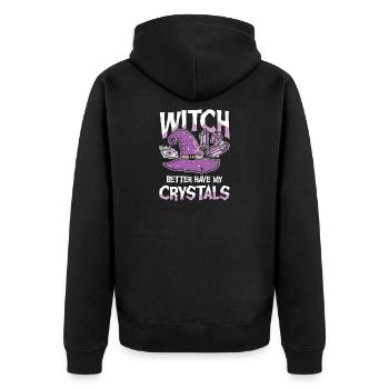 Sorcière a intérêt à avoir mes cristaux pour ensorceler Kristalle - Veste à capuche bio Premium Unisexe - noir - Dos - Nico (187cm)