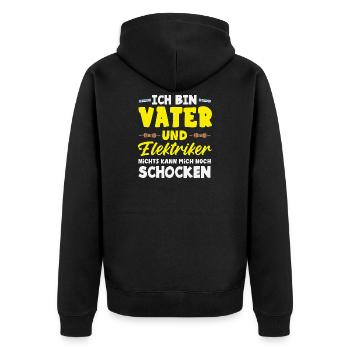 Vater Und Elektriker Spruch - Unisex Premium Bio Zip Hoodie - Schwarz - Hinten - Nico (187cm)