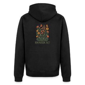 Pensioné 2027 Fleurs sauvages avec papillons - Veste à capuche bio Premium Unisexe - noir - Dos - Nico (187cm)