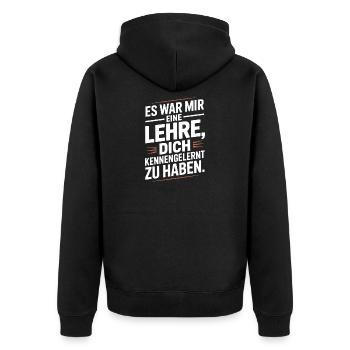 Lehre Dich Kennenzulernen Ex Freund Trennung Ex - Unisex Premium Bio Zip Hoodie - Schwarz - Hinten - Nico (187cm)