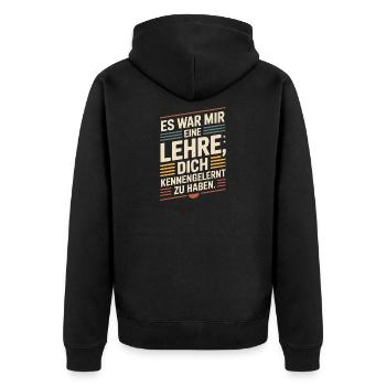 Lehre Dich Kennenzulernen Ex Freund Trennung Ex - Unisex Premium Bio Zip Hoodie - Schwarz - Hinten - Nico (187cm)