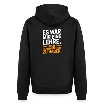 Lehre Dich Kennenzulernen Ex Freund Trennung Ex - Unisex Premium Bio Zip Hoodie - Schwarz - Hinten - Nico (187cm)
