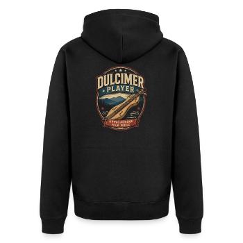  Hackbrett Dulcimer-Musiker Zupfinstrument - Unisex Premium Bio Zip Hoodie - Schwarz - Hinten - Nico (187cm)